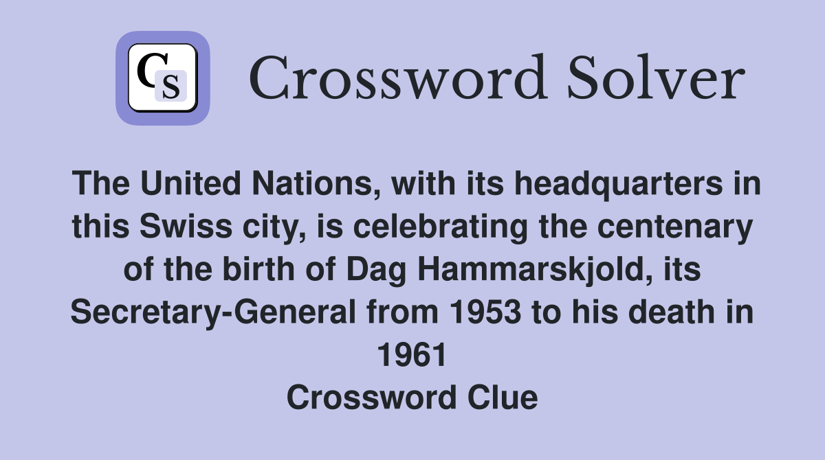 The United Nations, with its headquarters in this Swiss city, is